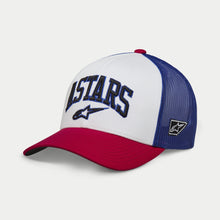 Load image into Gallery viewer, Alpinestars Dunker Trucker Hat - White/Red/Blue