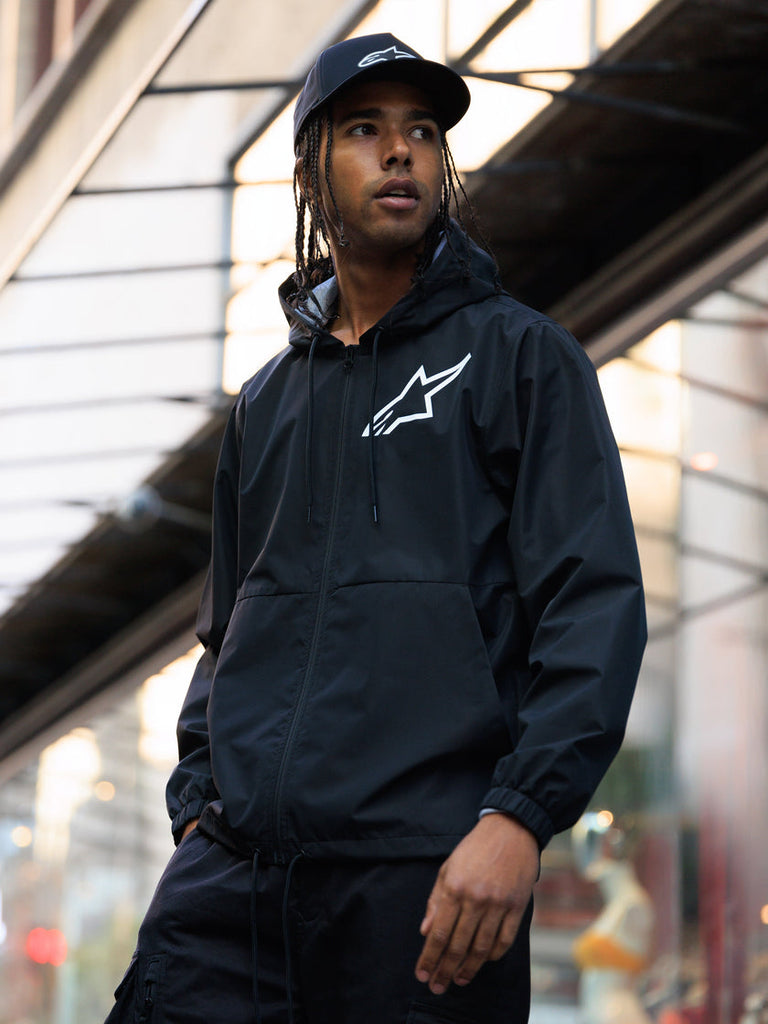 Alpinestars Speeder Chromium Windbreaker Jacket - Black/White - View 5 | Everest Motorcycles