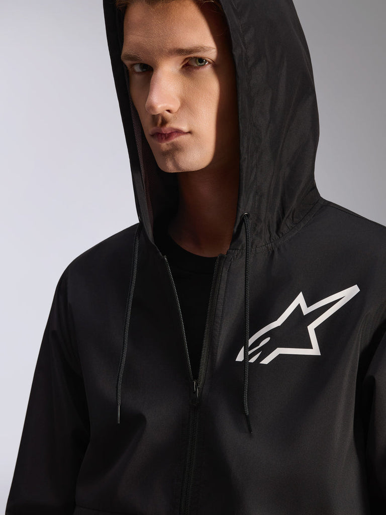 Alpinestars Speeder Chromium Windbreaker Jacket - Black/White - View 4 | Everest Motorcycles