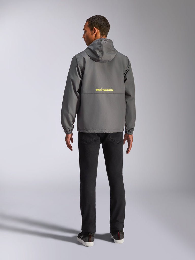 Alpinestars Speeder Chromium Windbreaker Jacket - Charcoal/High Vis Yellow - View 3 | Everest Motorcycles