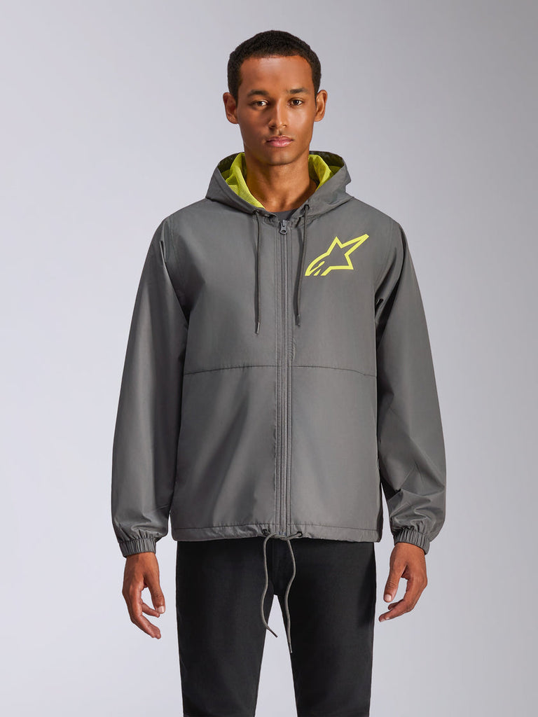 Alpinestars Speeder Chromium Windbreaker Jacket - Charcoal/High Vis Yellow - View 5 | Everest Motorcycles