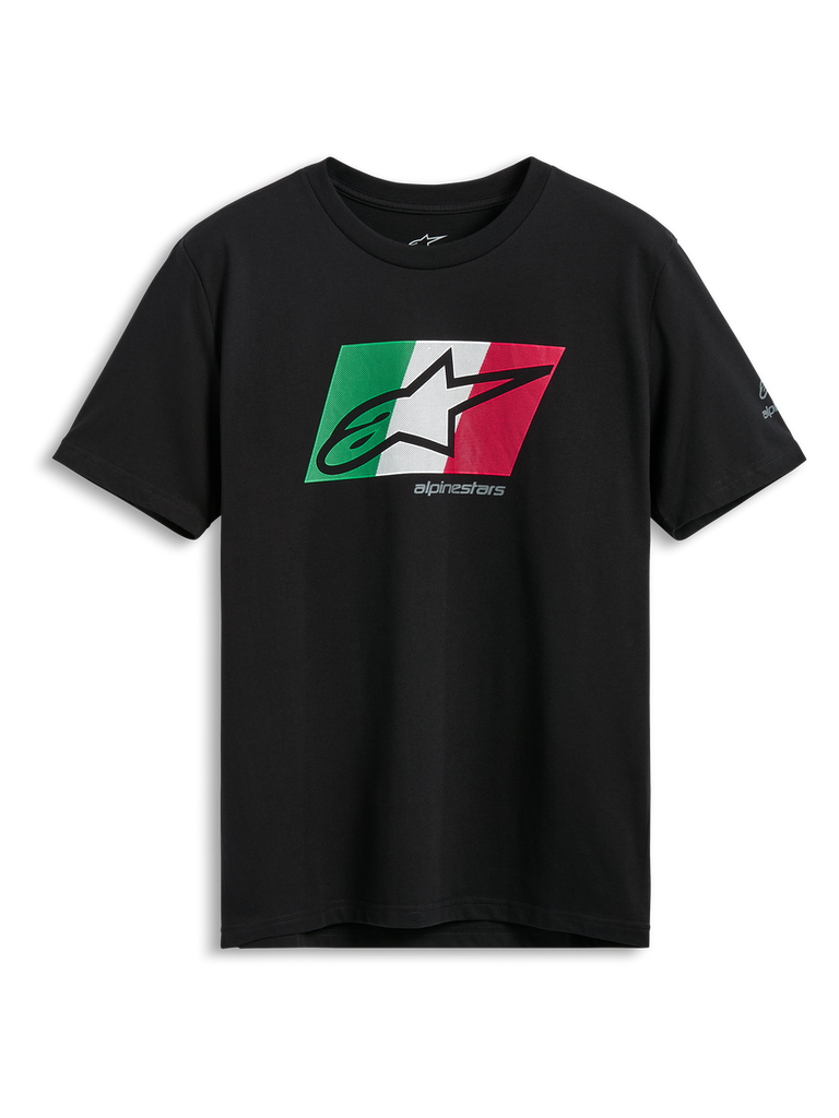 Alpinestars Global CSF Short Sleeve Tee - Black/Green/White/Red - View 1 | Everest Motorcycles