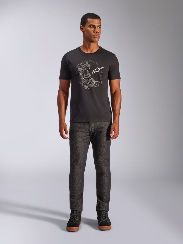 Alpinestars Tech Boot CSF Sleeve Tee - Black - View 3 | Everest Motorcycles