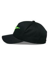 Load image into Gallery viewer, Alpinestars Ageless Snapback Hat - Black/Green - View 2 | Everest Motorcycles