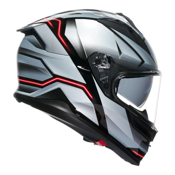 AGV K7 Jaeger Full Face Helmet - Black/Silver - View 3 | Everest Motorcycles