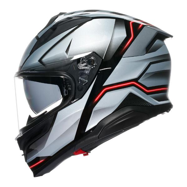AGV K7 Jaeger Full Face Helmet - Black/Silver - View 4 | Everest Motorcycles