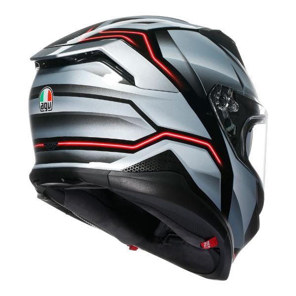 AGV K7 Jaeger Full Face Helmet - Black/Silver - View 6 | Everest Motorcycles