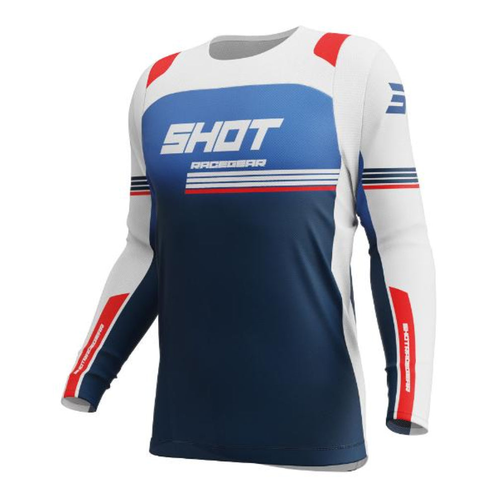 Shot Contact Linear Sport Finishing Collar Jersey - Patriot
