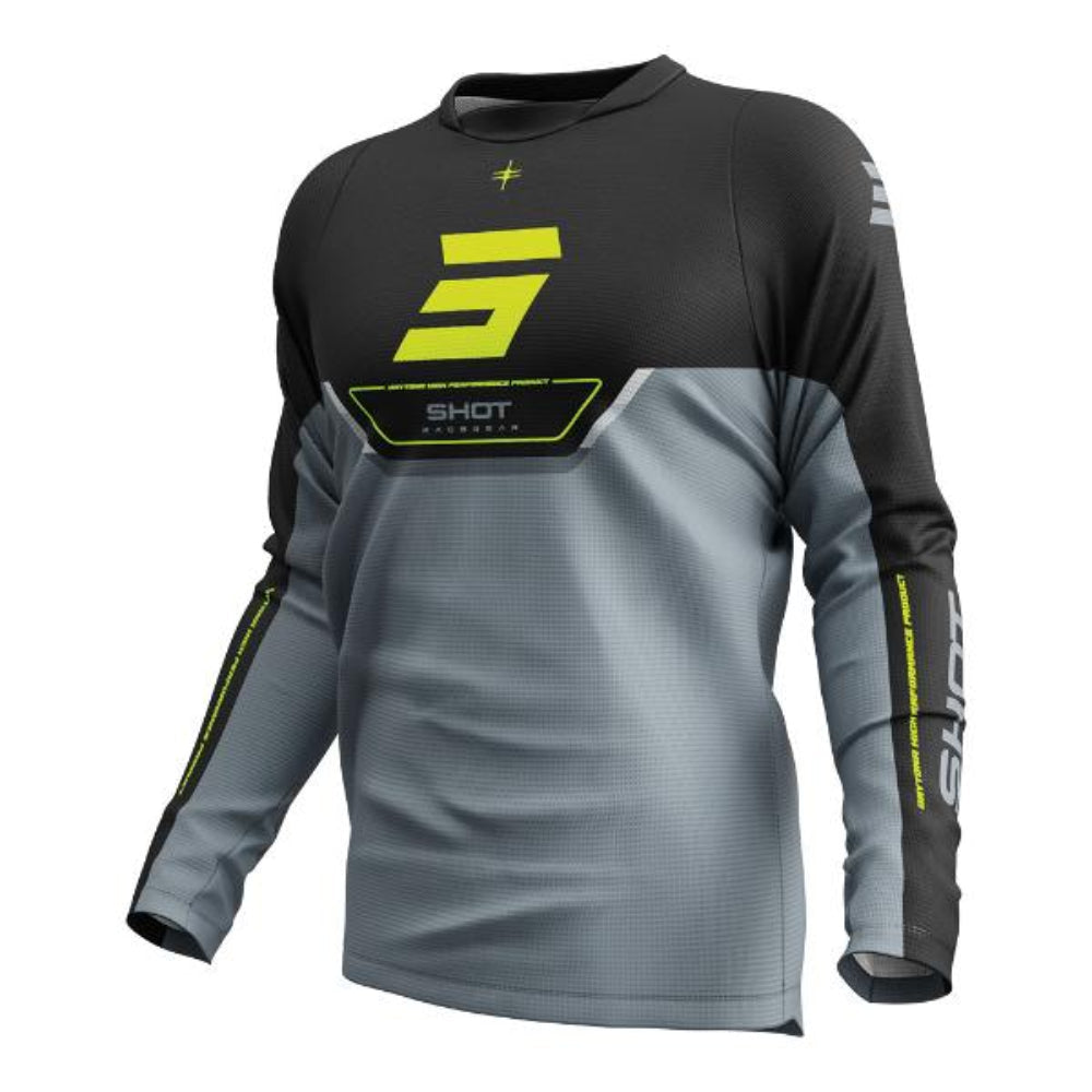 Shot Devo Daytona Lycra Collar Jersey - Neon Yellow