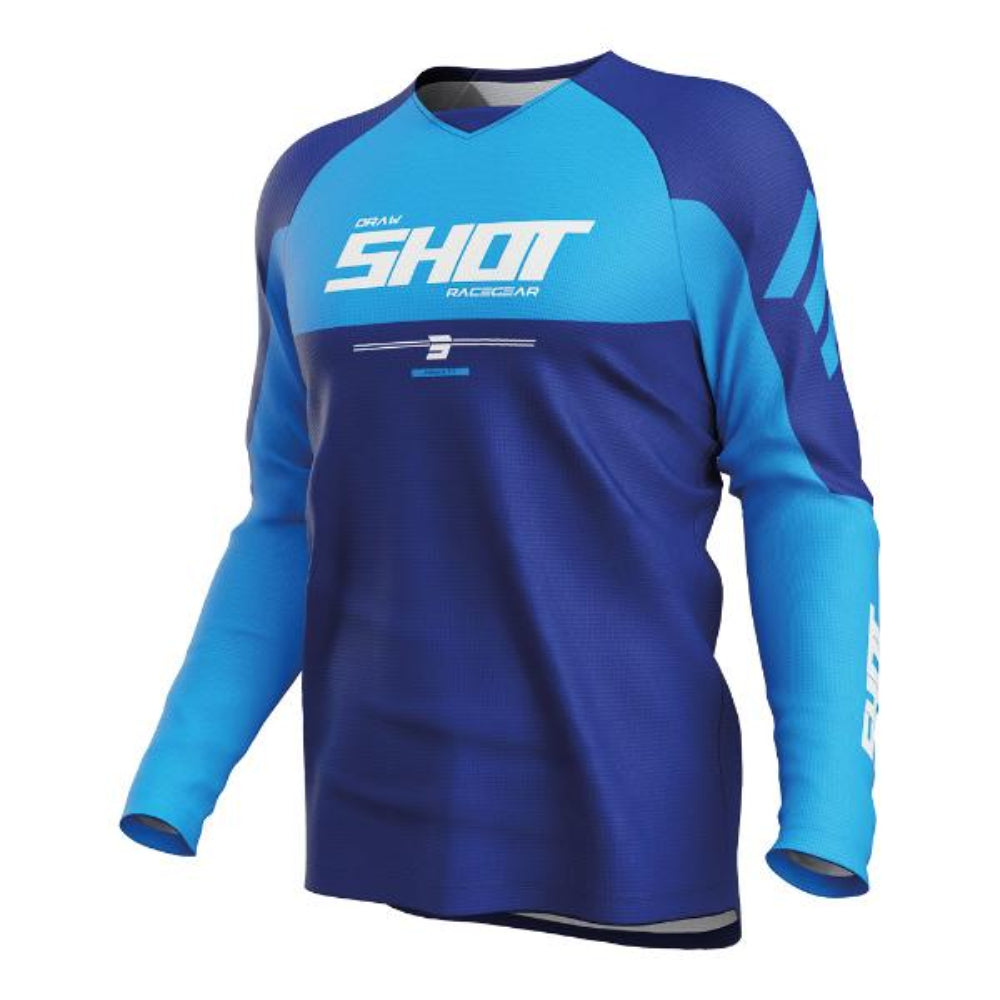 Shot Draw Private Lycra Collar Panel Jersey - Blue