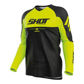 Shot Draw Private Lycra Collar Panel Jersey - Neon Yellow