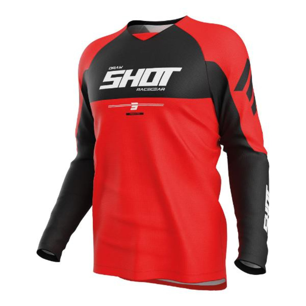 Shot Draw Private Lycra Collar Panel Jersey - Red