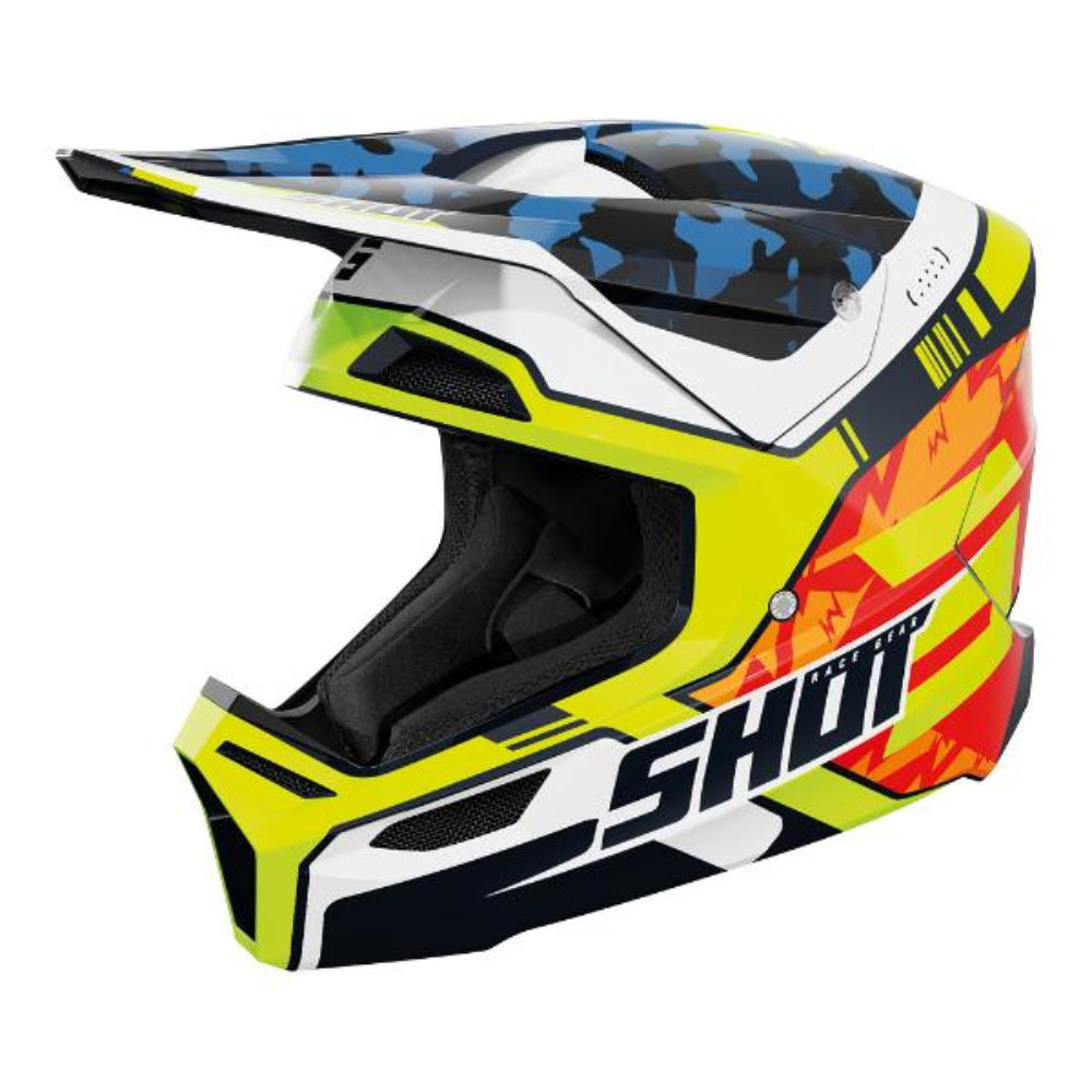 Shot Furious Flash Full Face Helmet - Gloss Blue / Neon Yellow