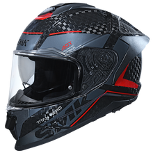 Load image into Gallery viewer, SMK Titan Carbon Nero (GL263) Helmet - Black Grey Red