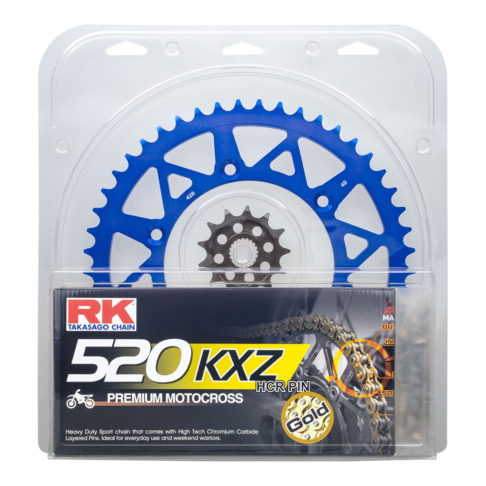 LITE PACK - RK CHAIN & SPROCKET KIT BLUE 13/49 YZ250F 01-23