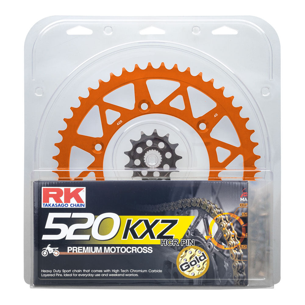 LITE PACK - RK CHAIN & SPROCKET KIT ORANGE 13/50 KTM 06-23