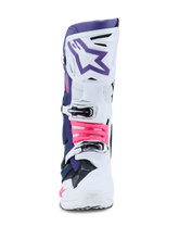 Load image into Gallery viewer, Alpinestars Tech 10 (MY20) Boots - White/Violet/Navy Blue/Fluropink - View 3 | Everest Motorcycles