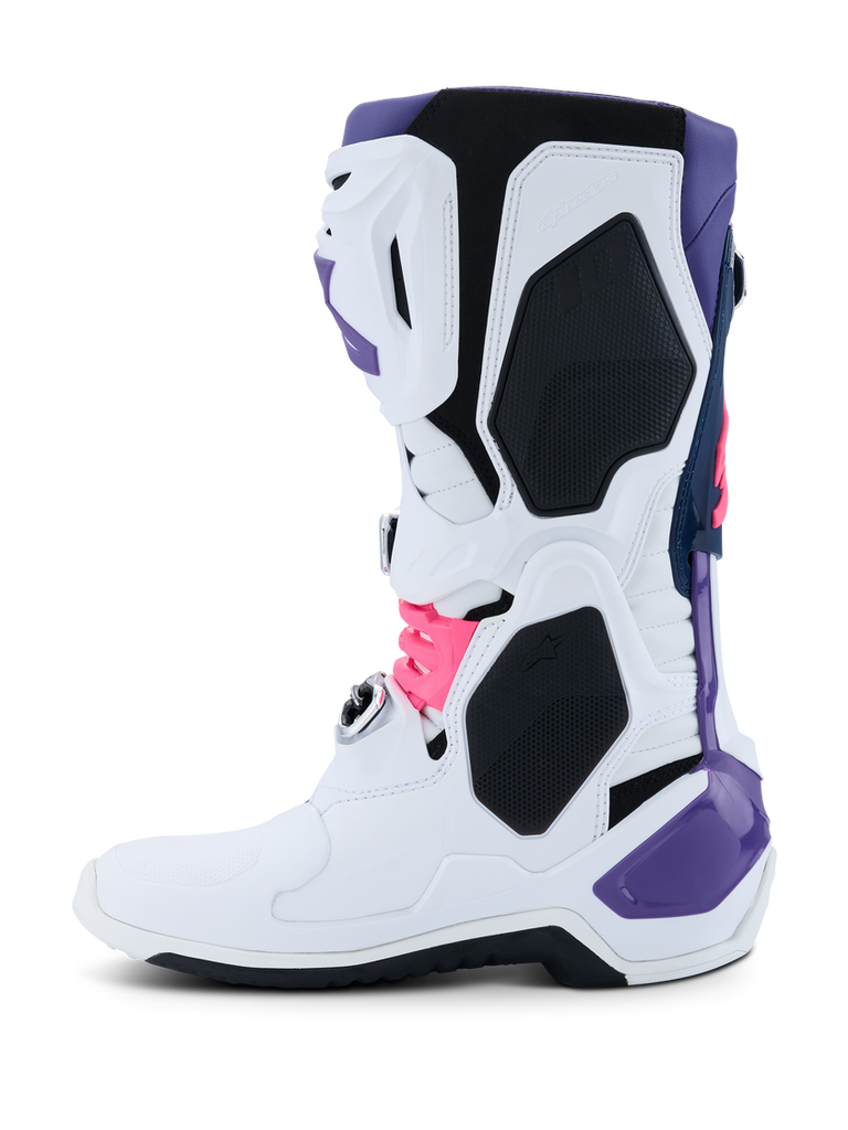 Alpinestars Tech 10 (MY20) Boots - White/Violet/Navy Blue/Fluropink - View 4 | Everest Motorcycles