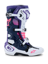 Load image into Gallery viewer, Alpinestars Tech 10 (MY20) Boots - White/Violet/Navy Blue/Fluropink - View 2 | Everest Motorcycles