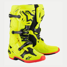Load image into Gallery viewer, Alpinestars Tech 10 Boots - Fluro Yellow Black Fluro Red