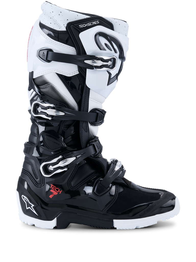 Alpinestars Tech 7 (MY26) Enduro Boots - Black/White - View 1 | Everest Motorcycles