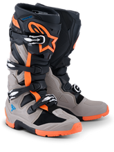 Load image into Gallery viewer, Alpinestars Tech 7 (MY26) Enduro Boots - Black/Warm-Gray/Fluro-Orange - View 1 | Everest Motorcycles