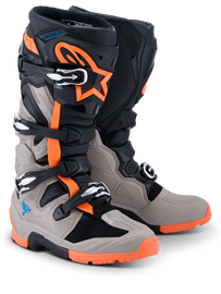 Alpinestars Tech 7 (MY26) Enduro Boots - Black/Warm-Gray/Fluro-Orange - View 1 | Everest Motorcycles