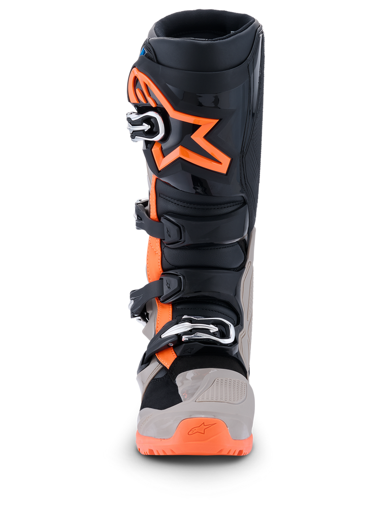 Alpinestars Tech 7 (MY26) Enduro Boots - Black/Warm-Gray/Fluro-Orange - View 3 | Everest Motorcycles