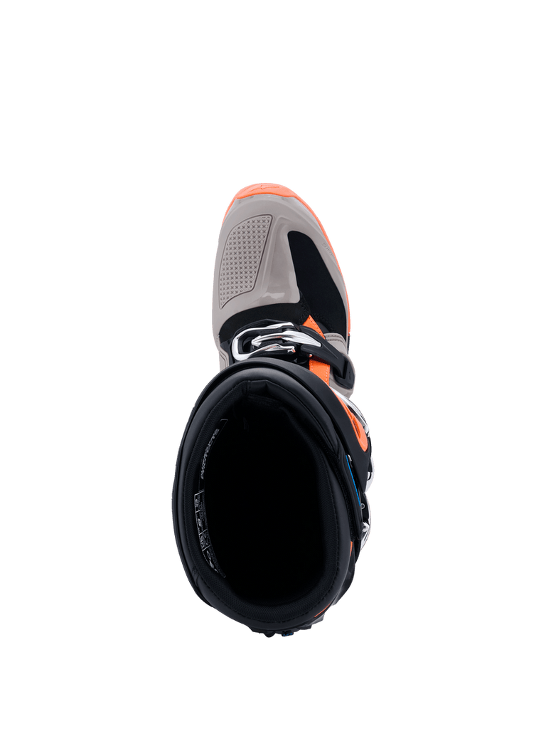Alpinestars Tech 7 (MY26) Enduro Boots - Black/Warm-Gray/Fluro-Orange - View 6 | Everest Motorcycles