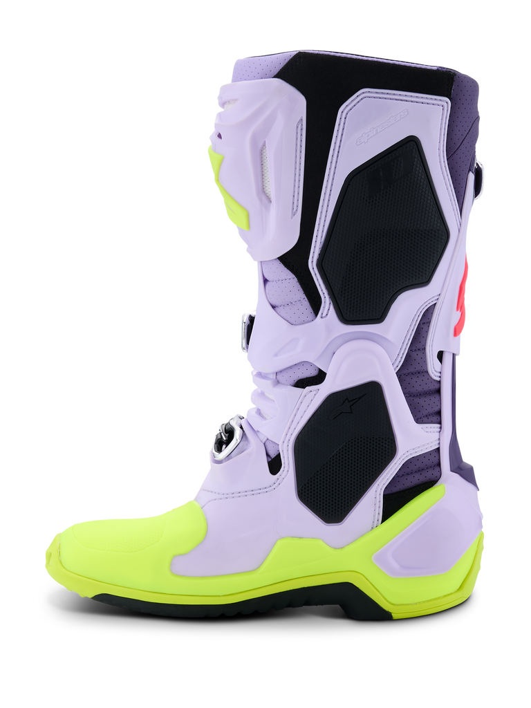 Alpinestars Tech 10 (MY20) Supervented Boots - Purple/Fluro Yellow/Diva-Pink - View 3 | Everest Motorcycles