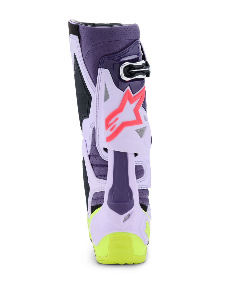 Alpinestars Tech 10 (MY20) Supervented Boots - Purple/Fluro Yellow/Diva-Pink - View 5 | Everest Motorcycles