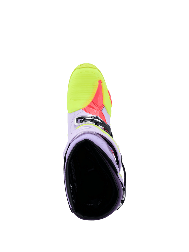 Alpinestars Tech 10 (MY20) Supervented Boots - Purple/Fluro Yellow/Diva-Pink - View 6 | Everest Motorcycles