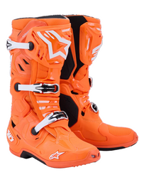 Alpinestars Tech 10 (MY20) Supervented Boots - Fluro Orange/Black/White - View 1 | Everest Motorcycles