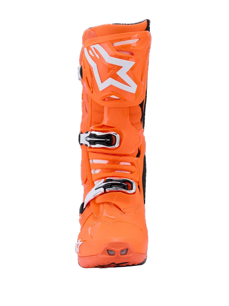 Alpinestars Tech 10 (MY20) Supervented Boots - Fluro Orange/Black/White - View 4 | Everest Motorcycles