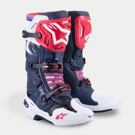 Alpinestars Tech 10 Supervented Boots - Night Navy White Rainbow - View 1 | Everest Motorcycles