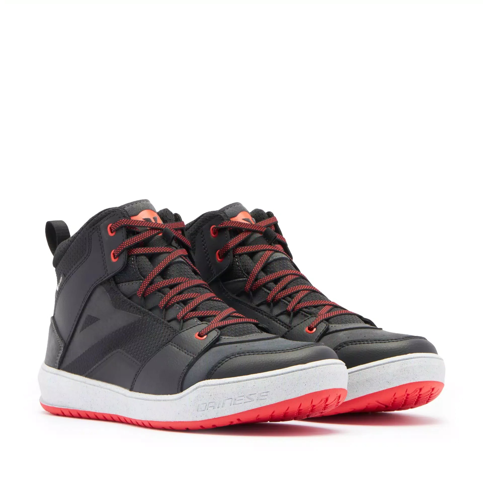 Dainese Suburb D-WP Men's Waterproof Shoes - Black/White/Red-Lava