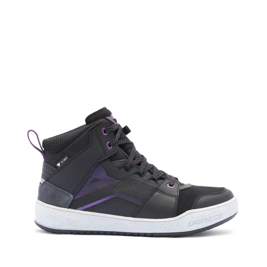 Dainese Suburb D-WP Ladies Waterproof Shoes - Black/White/Metal-Purple