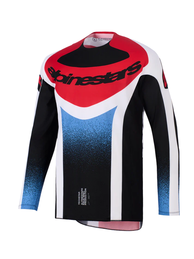 Alpinestars 2026 Techstar Knif Jersey - Black/White/Red - View 1 | Everest Motorcycles