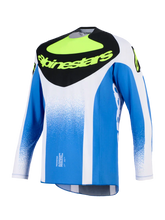 Load image into Gallery viewer, Alpinestars 2026 Techstar Knif Jersey - Ucla Blue/Black/Yellow Fluro - View 1 | Everest Motorcycles