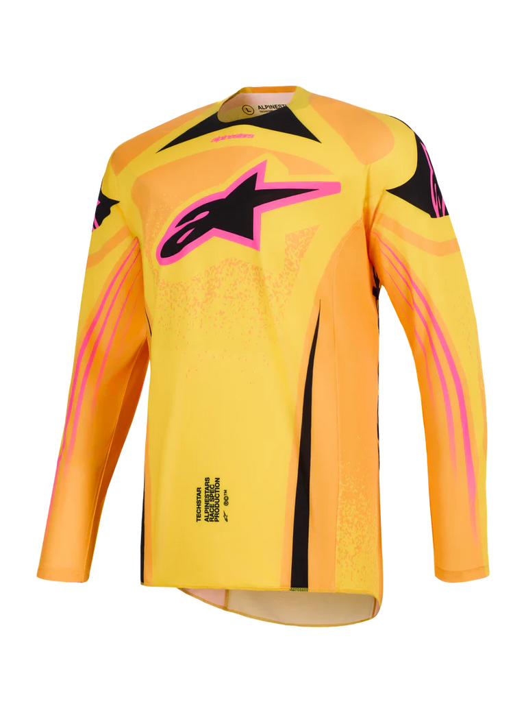 Alpinestars 2026 Techstar Nomur Jersey - Orange/Yellow/Pink - View 1 | Everest Motorcycles