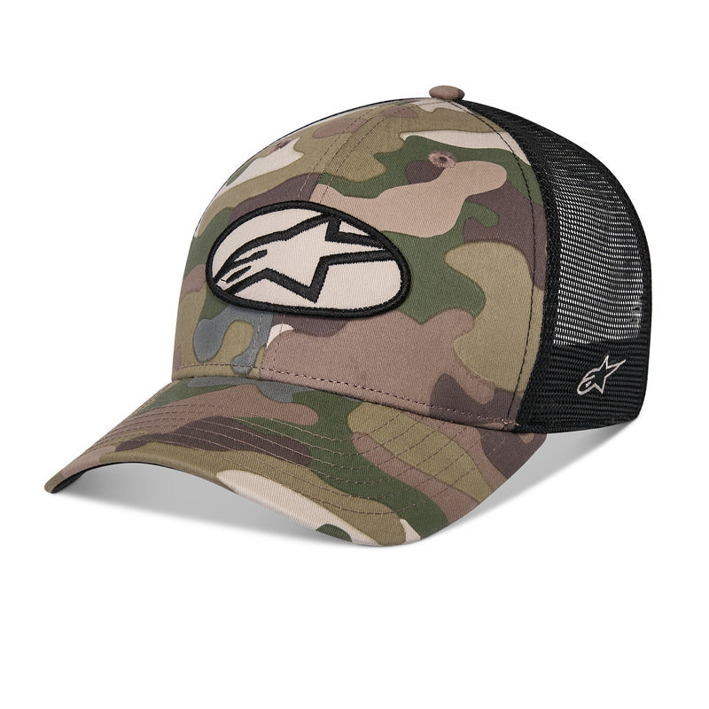 Alpinestars Oblique Camo Trucker Hat - Green Camo/Black - View 1 | Everest Motorcycles