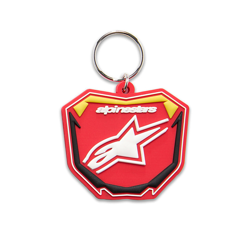 Alpinestars Plate Key Fob - Red/Yellow/Black | Everest Motorcycles
