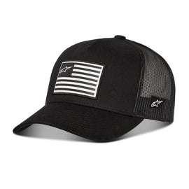 Alpinestars Flag Flat Trucker Hat - Black/Black - View 2 | Everest Motorcycles