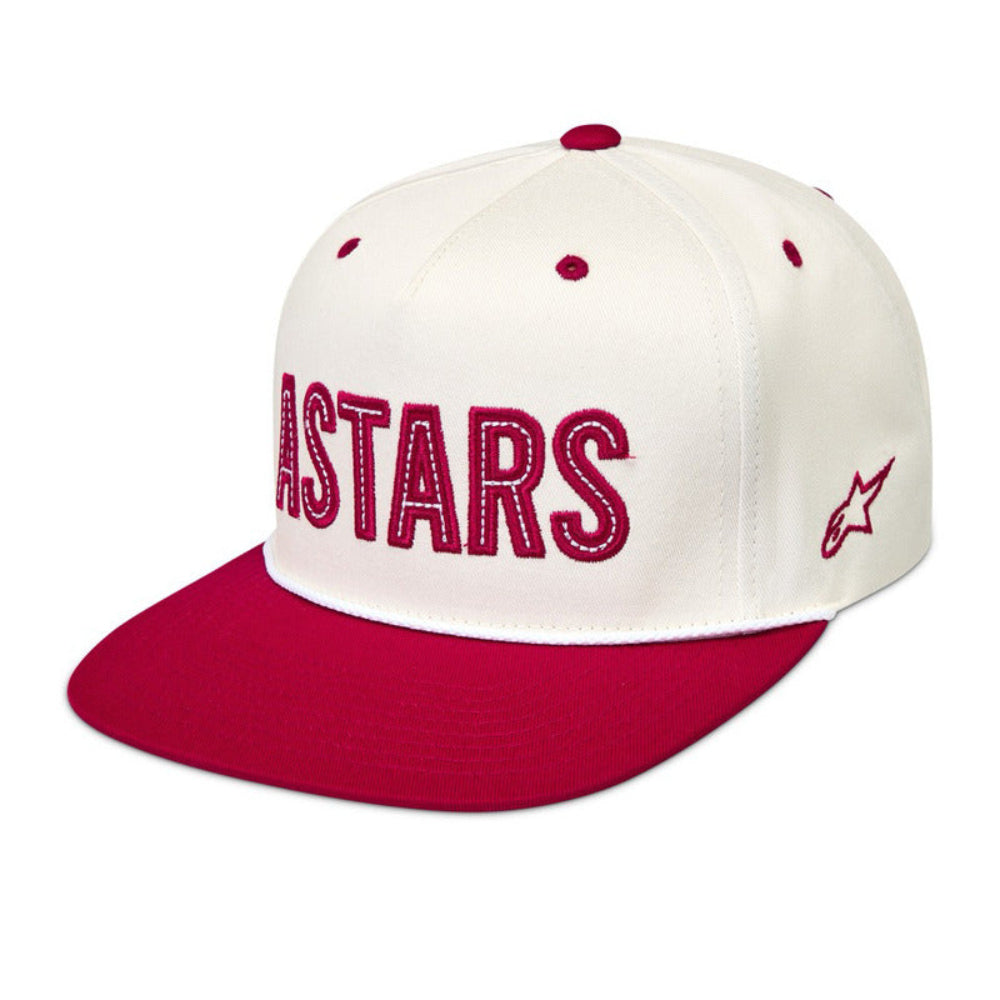 Alpinestars Stadium One Size Snapback Hat Cap - Off White / Red