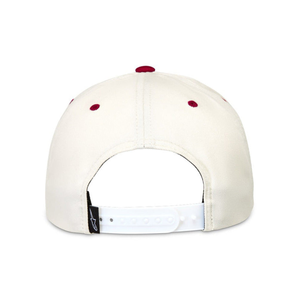 Alpinestars Stadium One Size Snapback Hat Cap - Off White / Red