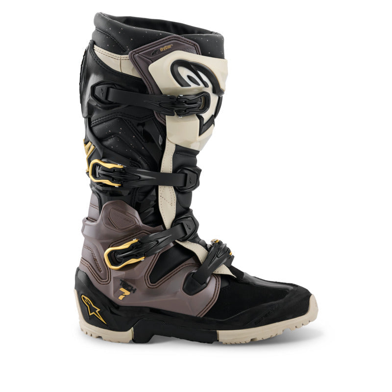 Alpinestars Tech 7 (MY26) Drystar Enduro Boots - Black/Dark-Gray/Gold - View 4 | Everest Motorcycles