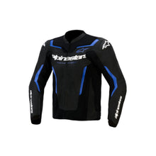 Load image into Gallery viewer, Alpinestars GP Force V2 Airflow Leather Jacket - Black / Metallic Blue