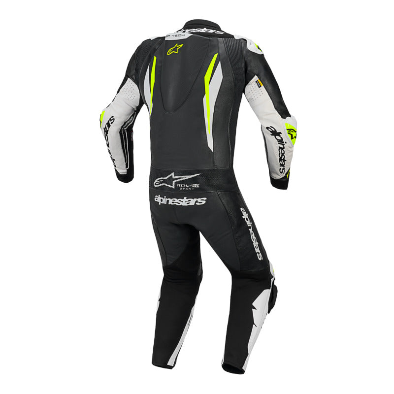 Alpinestars GP Tech V5 One-Piece Leather Suit - Black / White / Yellow Fluro