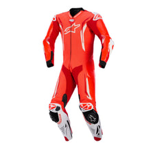 Load image into Gallery viewer, Alpinestars GP Tech V5 One-Piece Leather Suit - Fluro Red / Bright Red / White