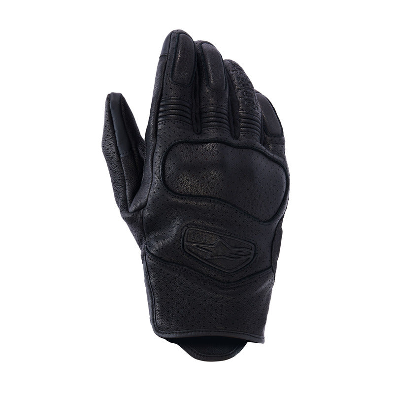Alpinestars Mustang V3 Leather Gloves - Black/Black